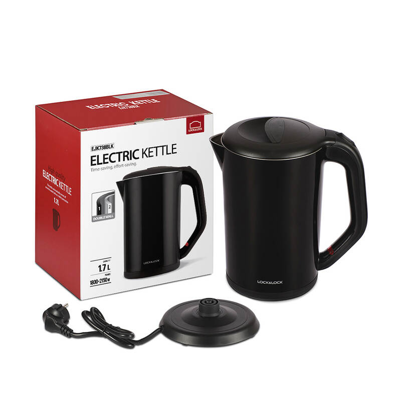 [Áp voucher 8%] Ấm, Bình Đun Bằng Thép Không Gỉ LocknLock 1.7L, 220 - 240V~, 50 - 60Hz, 1800W - 2 Màu (Đen, Trắng) - EJK738 image number null